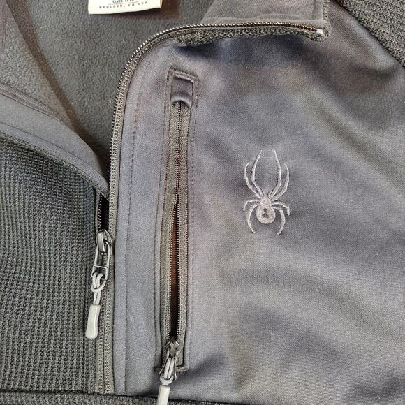 Spyder Men’s XXL Quarter Zip Pullover Black Gray Fleece 229517 Luther Logo - Picture 10 of 16